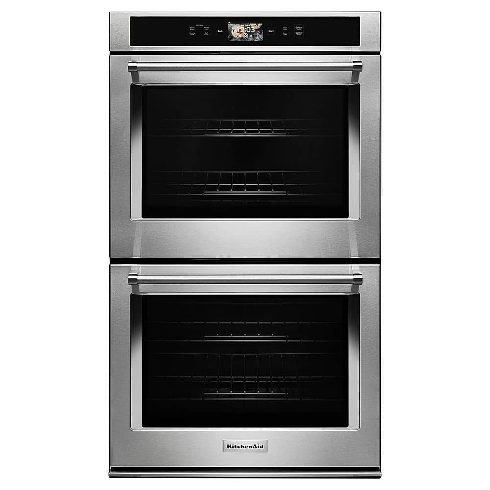 KitchenAid - Smart Oven+ 30" Built-In Double Electric Convection Wall Oven - Stainless Steel