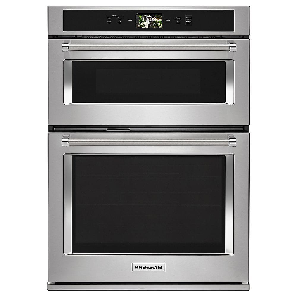 KitchenAid - Smart Oven+ 30" Single Electric Convection Wall Oven with Built-In Microwave - Stainless Steel