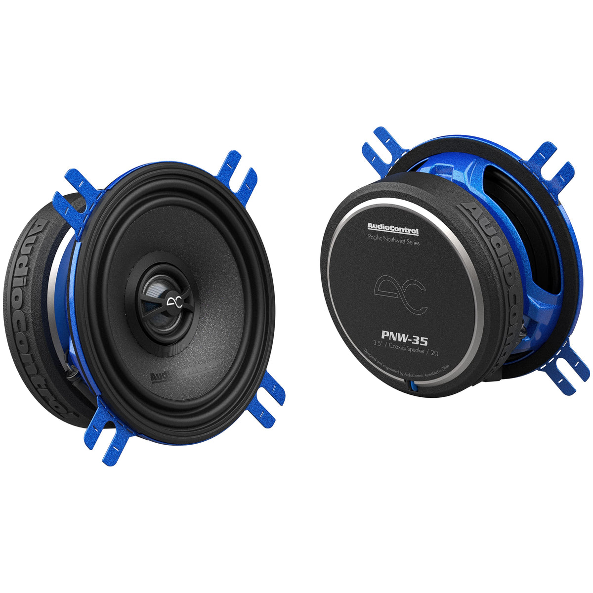 AudioControl - PNW Series 3.5” High-Fidelity Coaxial Speakers (Pair) - Black/Blue