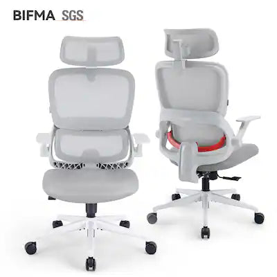 SIHOO - B100 Se Office Chair, Desk Chair with Cotton Seat, Dual-Back , 2D Adjustable Headrest & Flip Link Armrest, 300lbs