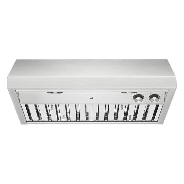 Front. JennAir - Pro-Style 30" Externally Vented Range Hood - Lustre Stainless.