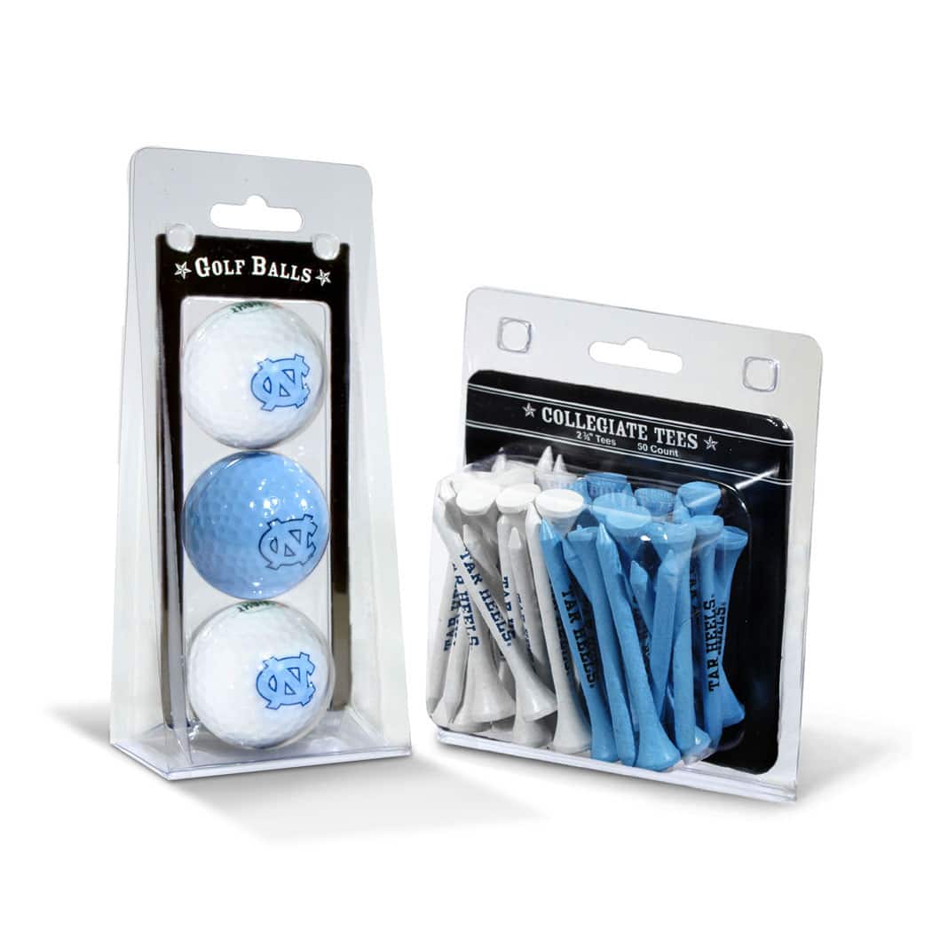 Team Golf - North Carolina Tar Heels 3-Golf Ball & 50-Golf Tee Set - Multicolor