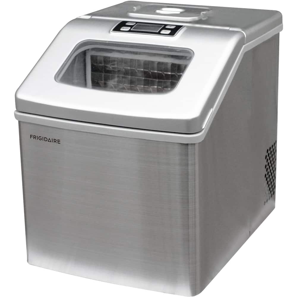 Frigidaire - 13.3" 40-Lb. Freestanding Icemaker - Stainless Steel