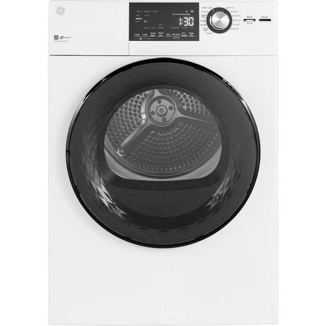 Front. GE - 4.3 Cu. Ft. 14-Cycle Electric Dryer - White.