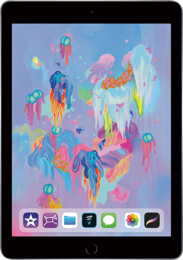 Front. Apple - Geek Squad Certified Refurbished iPad with Wi-Fi - 32GB - Space Gray.