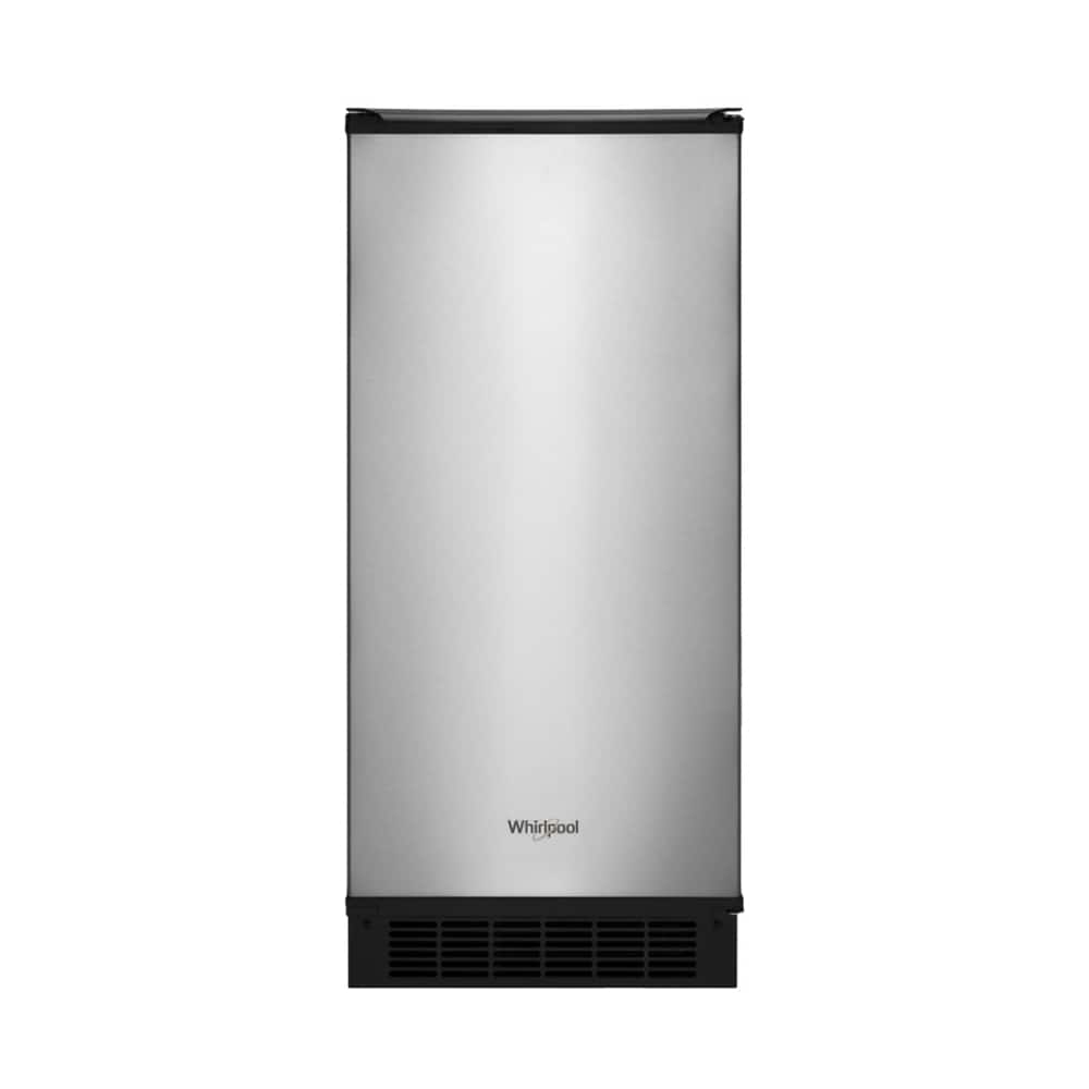 Whirlpool - 15" 50-Lb. Freestanding Icemaker - Stainless Steel