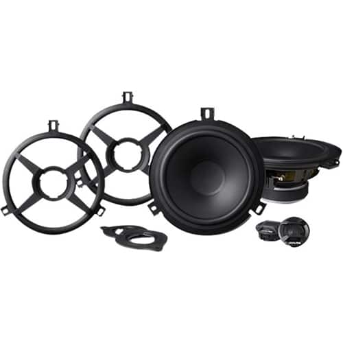 Front. Alpine - 6-1/2" 2-Way Car Speakers (Pair) for 2007-2018 Jeep Wrangler - Black.
