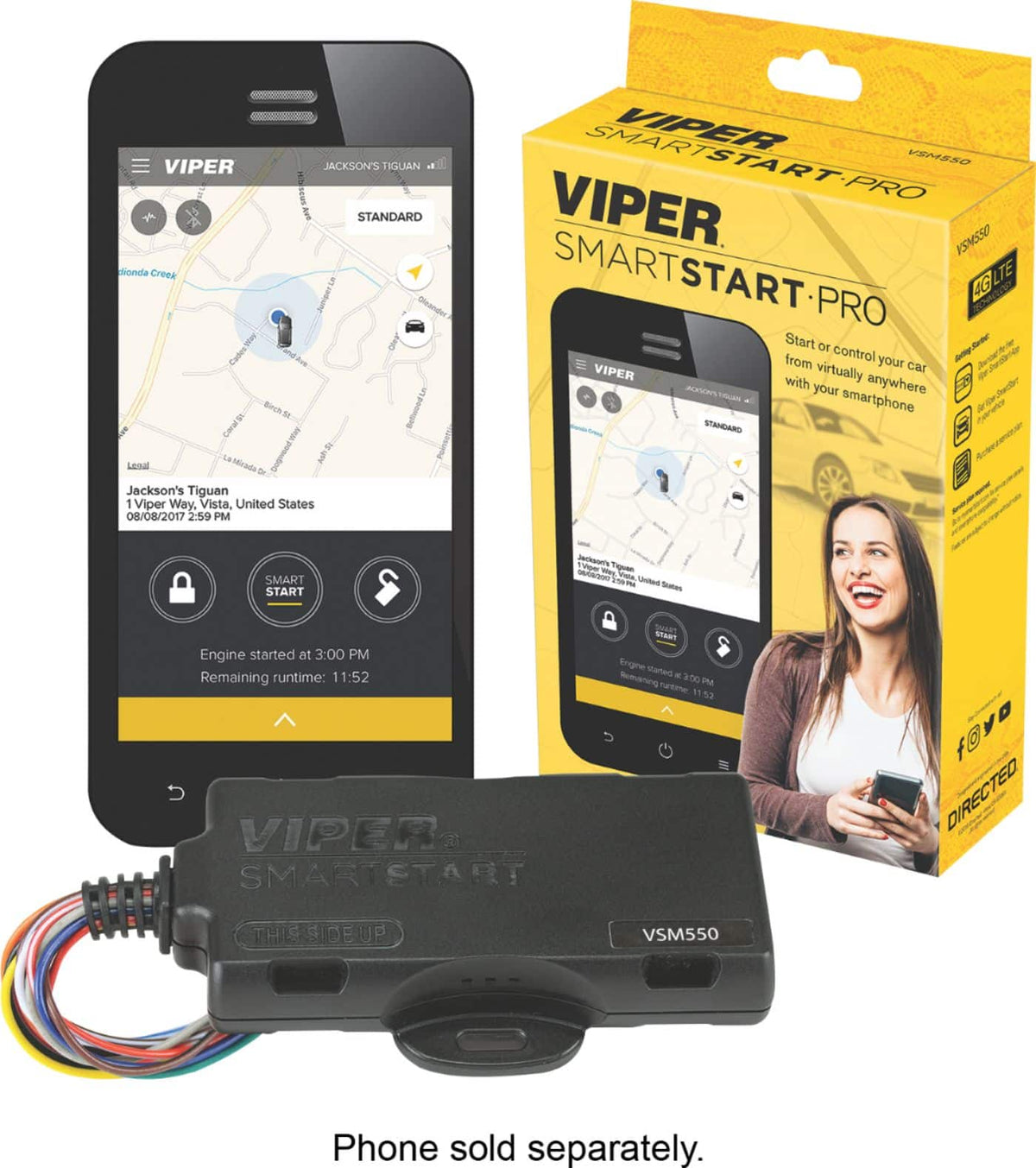 Viper - SmartStart Pro 2-Way, 4G Smartphone Compatible, GPS Module - Black