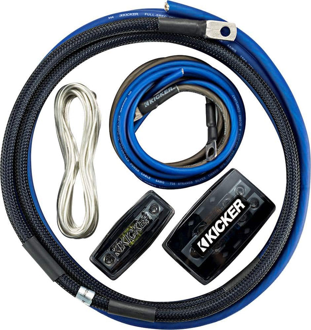 Front. KICKER - P-Series 2-Channel Amplifier Power Kit - Blue/Gray/Black.