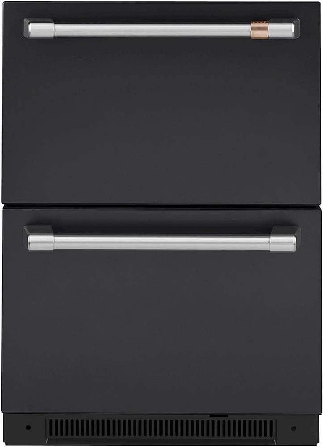 Front. Café - 5.7 Cu. Ft. Dual-Drawer Refrigerator - Matte Black.