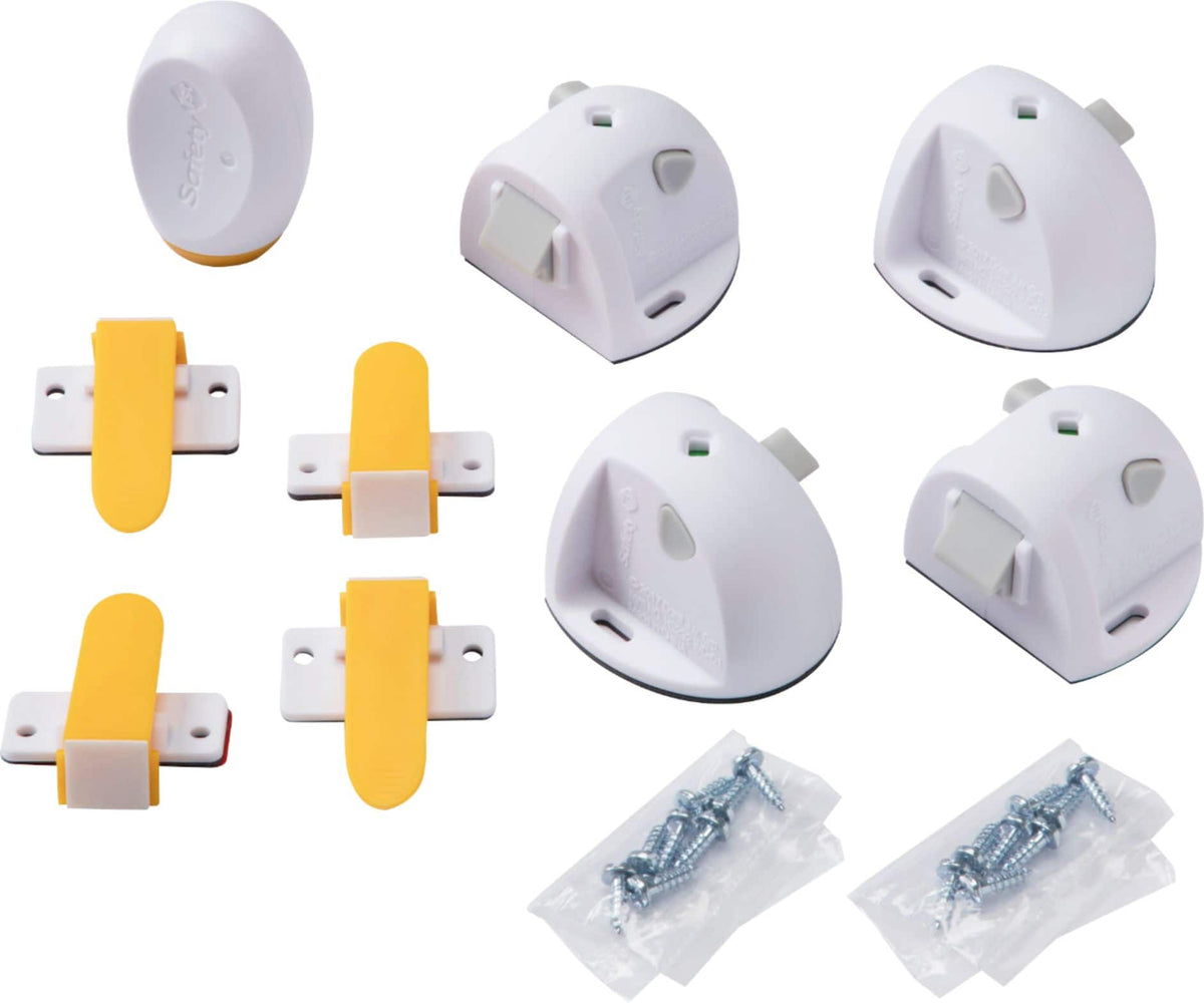 Safety 1st - Adhesive Magnetic Lock System - 4 Locks and 1 Key - White
