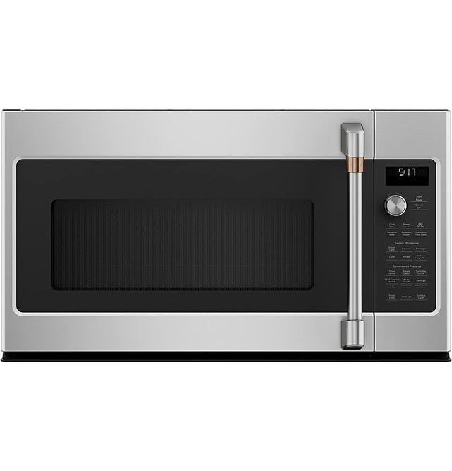 Front. Café - 2.1 Cu. Ft. Over-the-Range Microwave with Sensor Cooking - Stainless Steel.