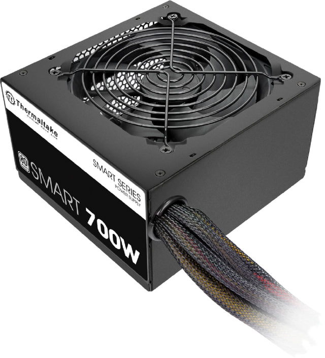 Front. Thermaltake - SMART 700W ATX 80 Plus Power Supply - Black.