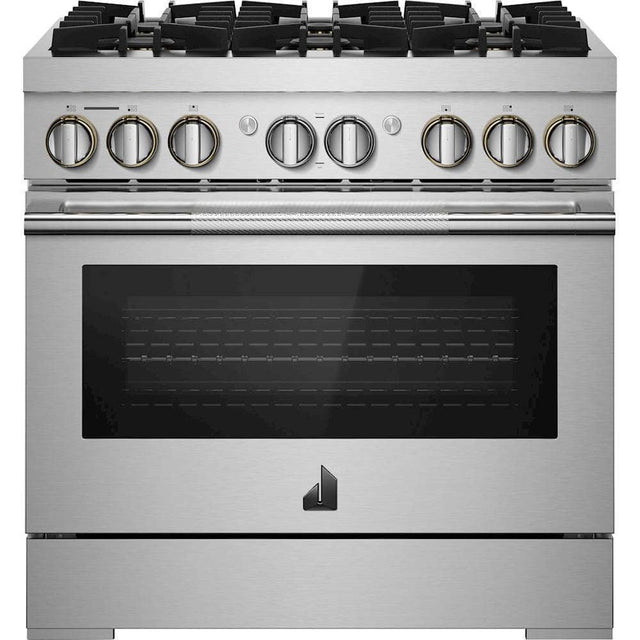 Front. JennAir - RISE 5.1 Cu. Ft. Self-Cleaning Freestanding Dual Fuel Convection Range - Stainless steel.