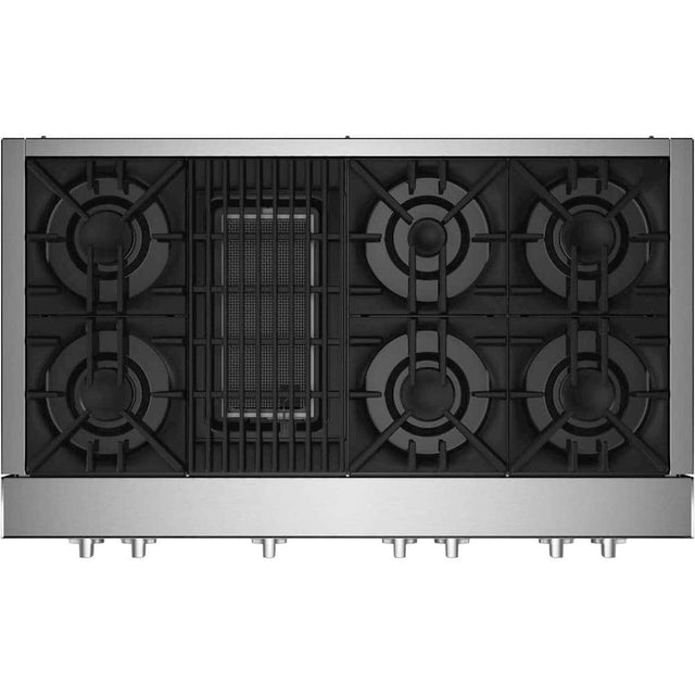 Front. JennAir - RISE 48" Built-In Gas Cooktop - Stainless steel.
