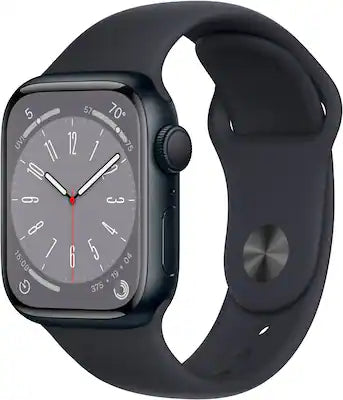 Apple - Watch Series 8 (GPS) 41mm Aluminum Case with Midnight Sport Band - S/M
