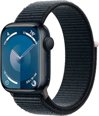 Apple - Watch Series 9 (GPS) 41mm Midnight Aluminum Case with Midnight Sport Loop with Blood Oxygen