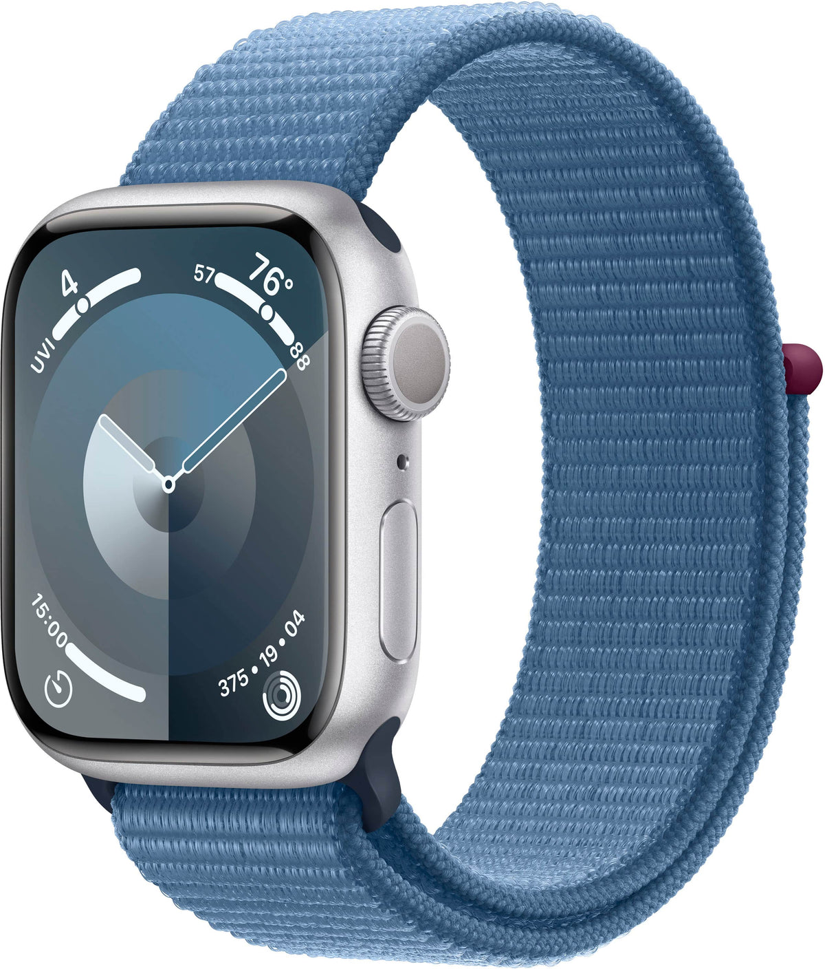 Geek Squad Refurbished - Apple Cert Refurb Watch Series 9 (GPS) 41mm Silver Aluminum Case with Winter Blue Sport Loop with Blood Oxygen - Silver - (2023)