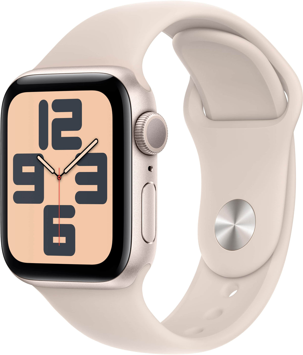 Geek Squad - Refurbished Apple Watch SE 2nd Generation (GPS) 40mm Starlight Aluminum Case with Starlight Sport Band - S/M - Starlight - (2022)