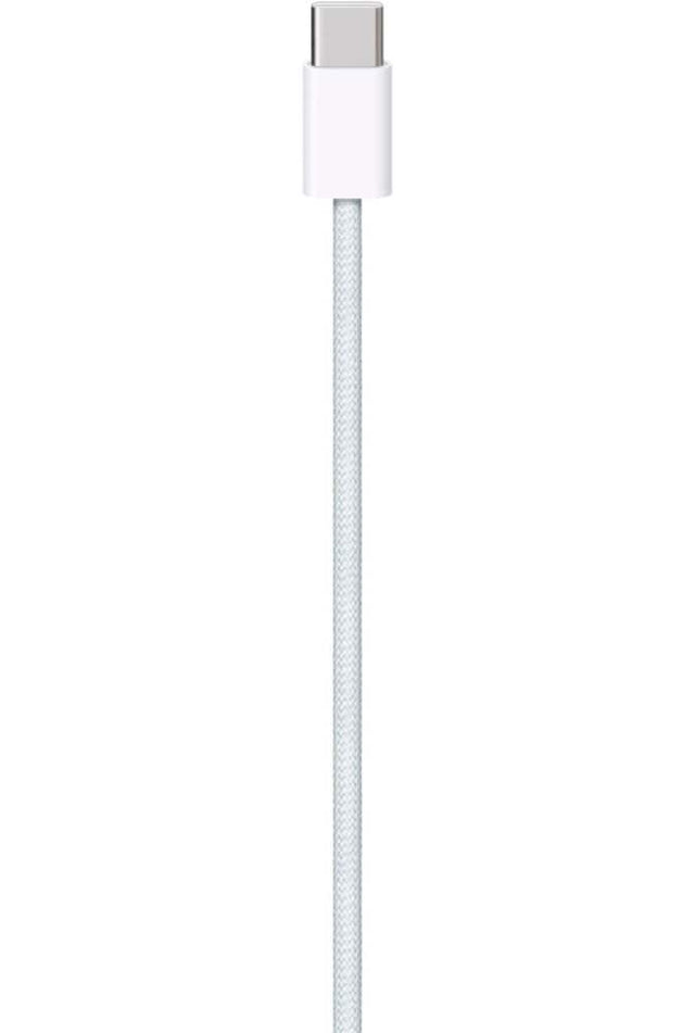 Front. Apple - USB-C Woven Charge Cable (1m) - White.
