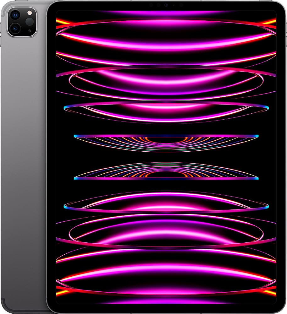 Apple - Geek Squad Certified Refurbished 12.9-Inch iPad Pro (6th Generation) M2 Wi-Fi + Cellular - 256GB - Space Gray (Unlocked)