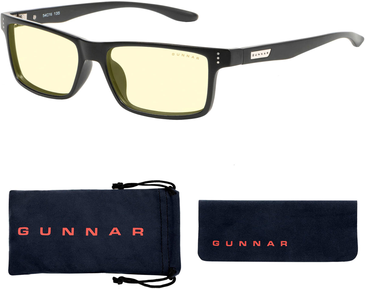 GUNNAR - Vertex Computer Glasses with Blue Light Reduction , Amber Lenses - Onyx