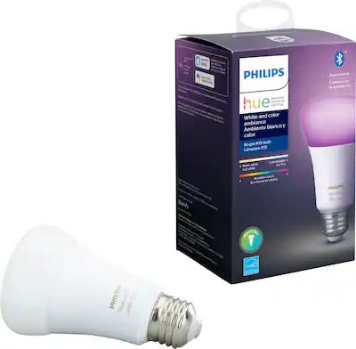 Philips - Hue White & Color Ambiance A19 Bluetooth Smart LED Bulb