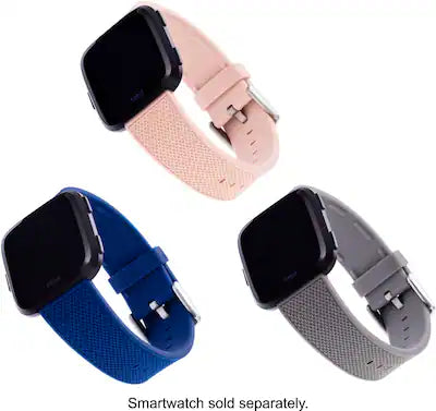 WITHit - Fitbit Versa & Versa 2 Silicone Watch Bands Kit 3-Pack