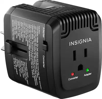 Insignia™ - All-in-One Travel Adapter and Converter with 2 USB Ports