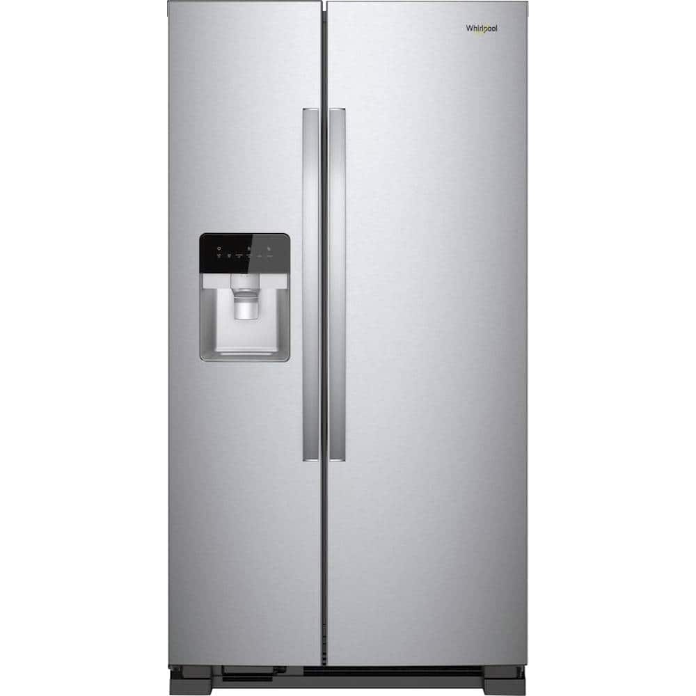 Whirlpool - 33 in. Wide 21.4 cu. ft. Side-by-Side Refrigerator - Monochromatic Stainless Steel