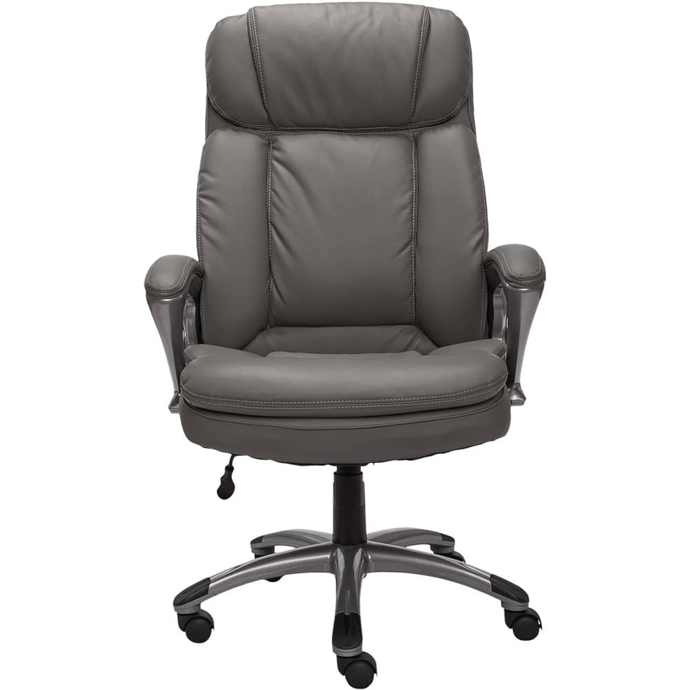 Serta - Big and Tall Bonded Leather Executive Chair - Gray