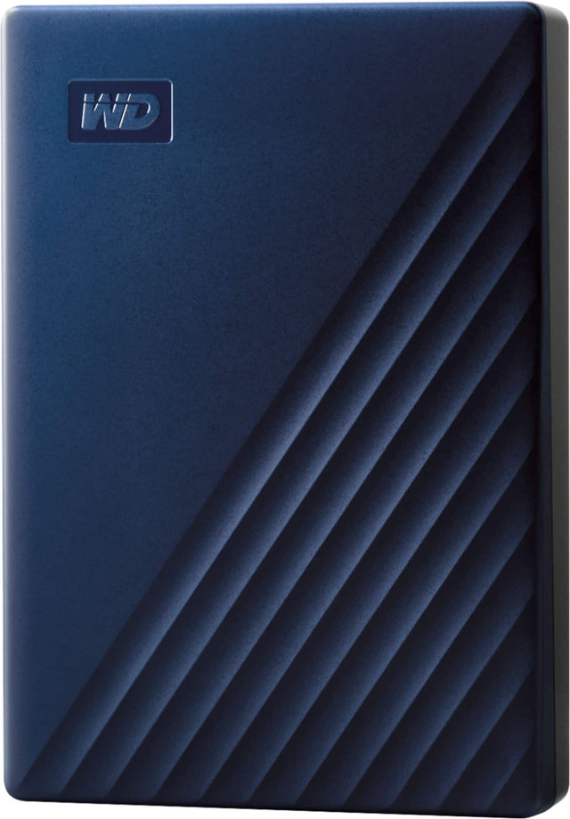 Front. WD - My Passport for Mac 4TB External USB 3.0 Portable Hard Drive - Blue.