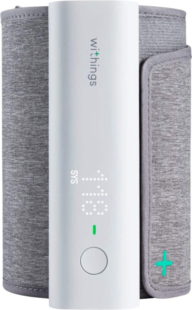 Front. Withings - BPM Connect - Wi-Fi Smart Blood Pressure Monitor - White/Gray.