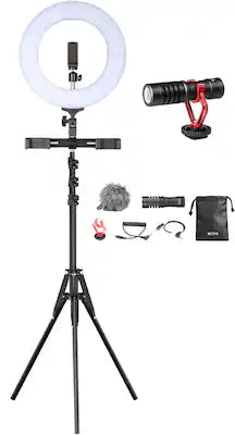 Sunpak - Ultimate Vlogging Kit with BOYA Cardioid Microphone for Smartphones and Cameras