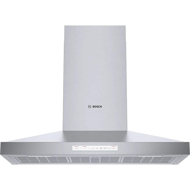 Front. Bosch - 800 Series 36" Externally Vented Range Hood - Stainless steel.