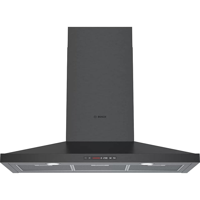 Front. Bosch - 800 Series 36" Convertible Range Hood - Black stainless steel.