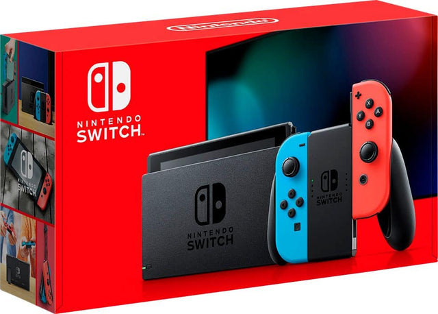Front. Nintendo - Switch 32GB Console - Neon Red/Neon Blue Joy-Con.