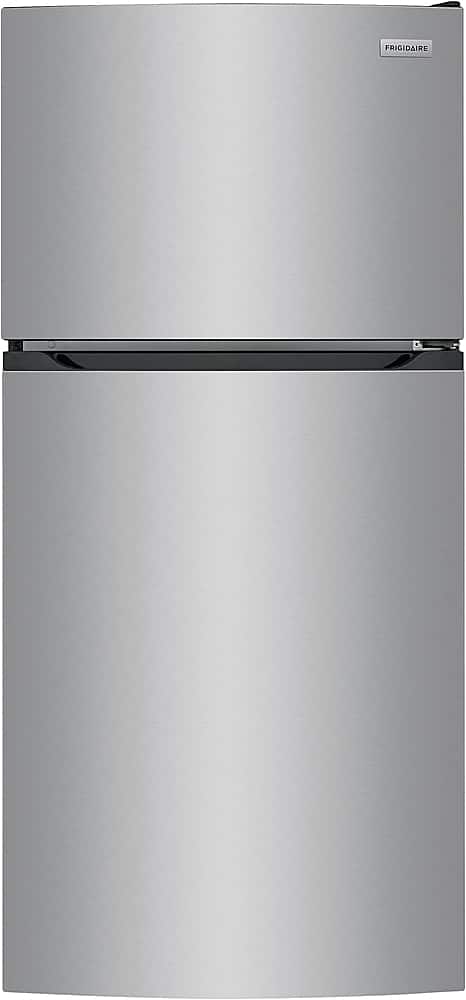 Front. Frigidaire - 13.9 Cu. Ft. Top-Freezer Refrigerator - Brushed Steel.