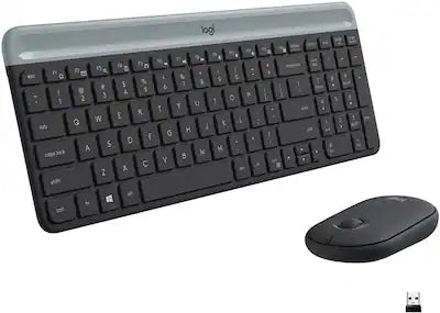 Logitech - MK470 Full-size Wireless Scissor Keyboard and Mouse Bundle for Windows with Quiet clicks
