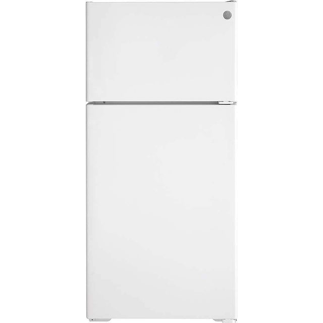 Front. GE - 16.6 Cu. Ft. Top-Freezer Refrigerator - White.