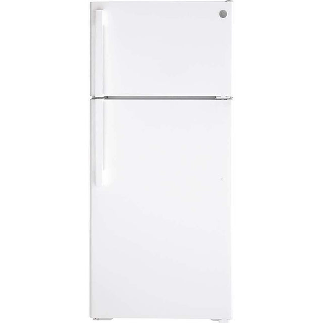 Front. GE - 16.6 Cu. Ft. Top-Freezer Refrigerator - White.