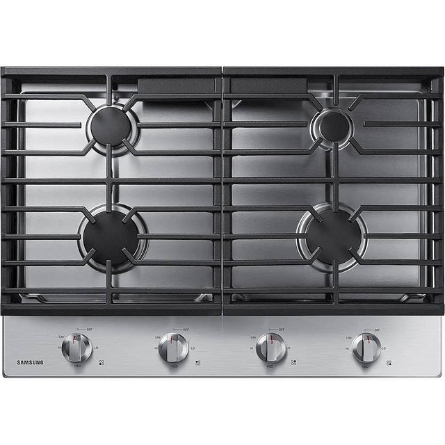 Front. Samsung - 30" Built-In Gas Cooktop with 4 Burners - Stainless Steel.
