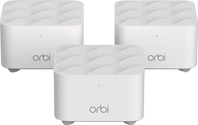 Front. NETGEAR - Orbi AC1200 Dual-Band Mesh Wi-Fi System (3 Pack) - White.