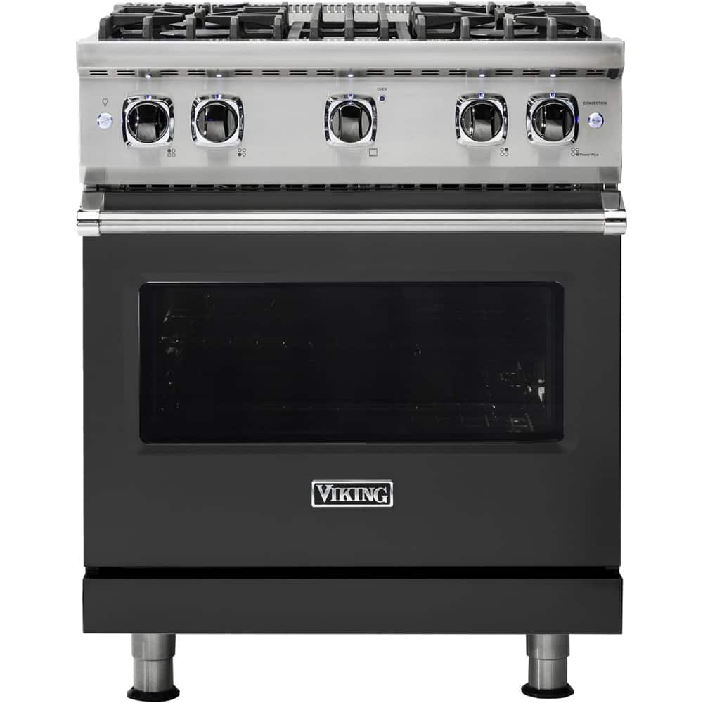 Viking - 30 in. Wide 4 Burner Professional 5 Series 4.0 Cu. Ft. Freestanding Gas Convection Range - Cast Black