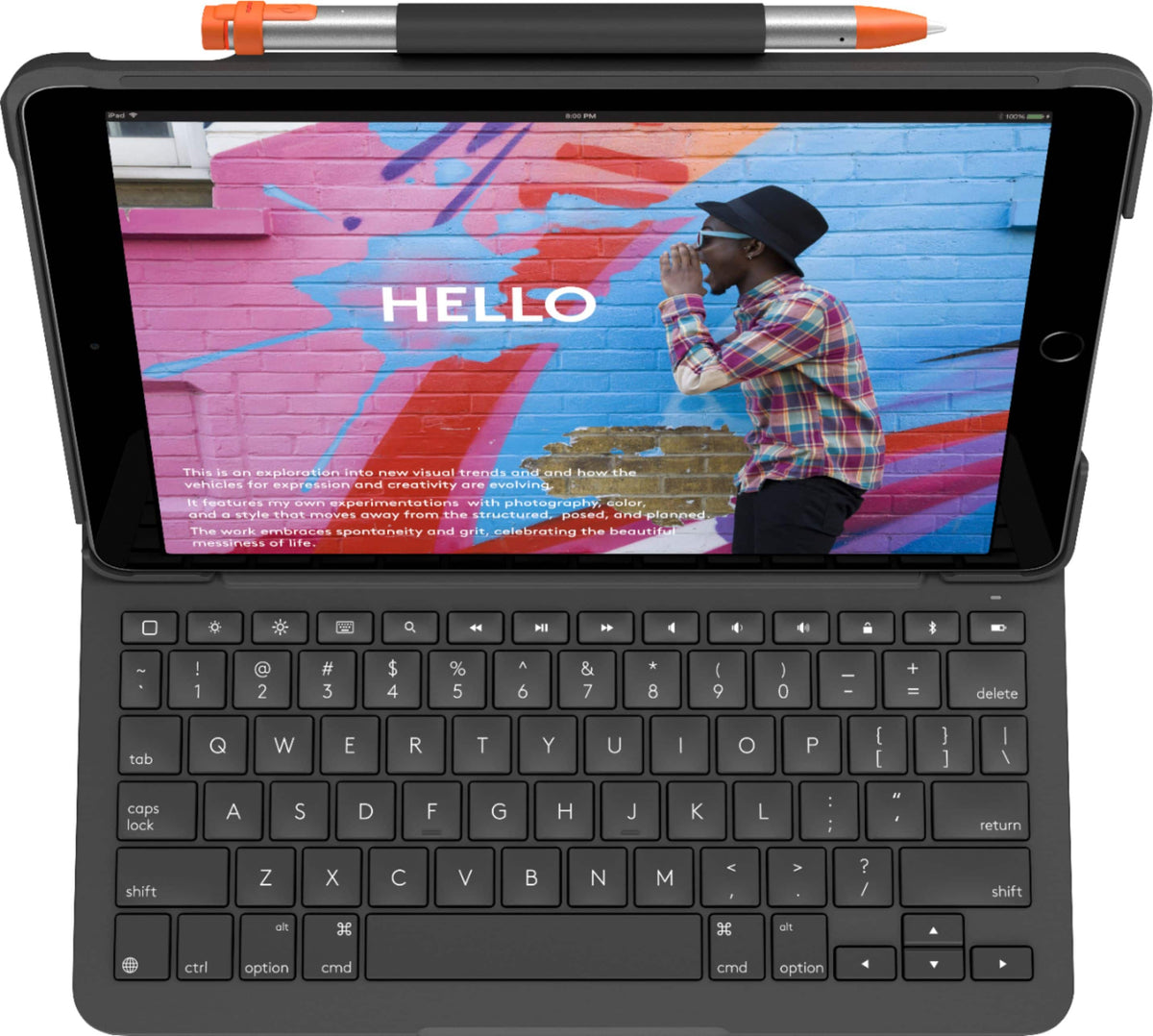 Logitech - Slim Folio Keyboard Folio for Apple iPad (7th, 8th & 9th Generation) - Graphite