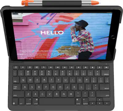 Logitech - Slim Folio Keyboard Folio for Apple iPad (7th, 8th & 9th Generation)