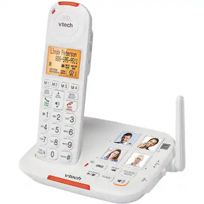 VTech - SN5127 Amplified DECT 6.0 Expandable Cordless Phone System with Digital Answering System