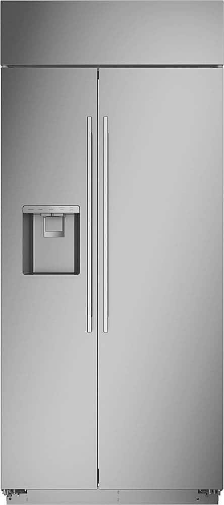 Monogram - 36 in. Wide 20.4 Cu. Ft. Side-by-Side Built-In Smart Refrigerator with Dispenser - Stainless Steel