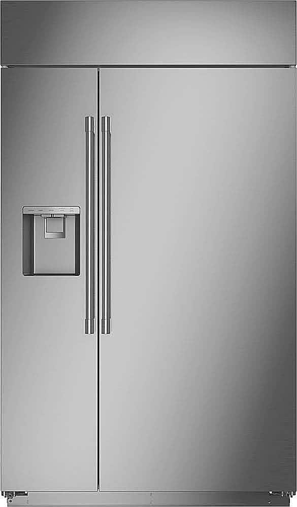 Monogram - 48 in. Wide 28.8 Cu. Ft. Side-by-Side Built-In Smart Refrigerator with Dispenser - Stainless Steel