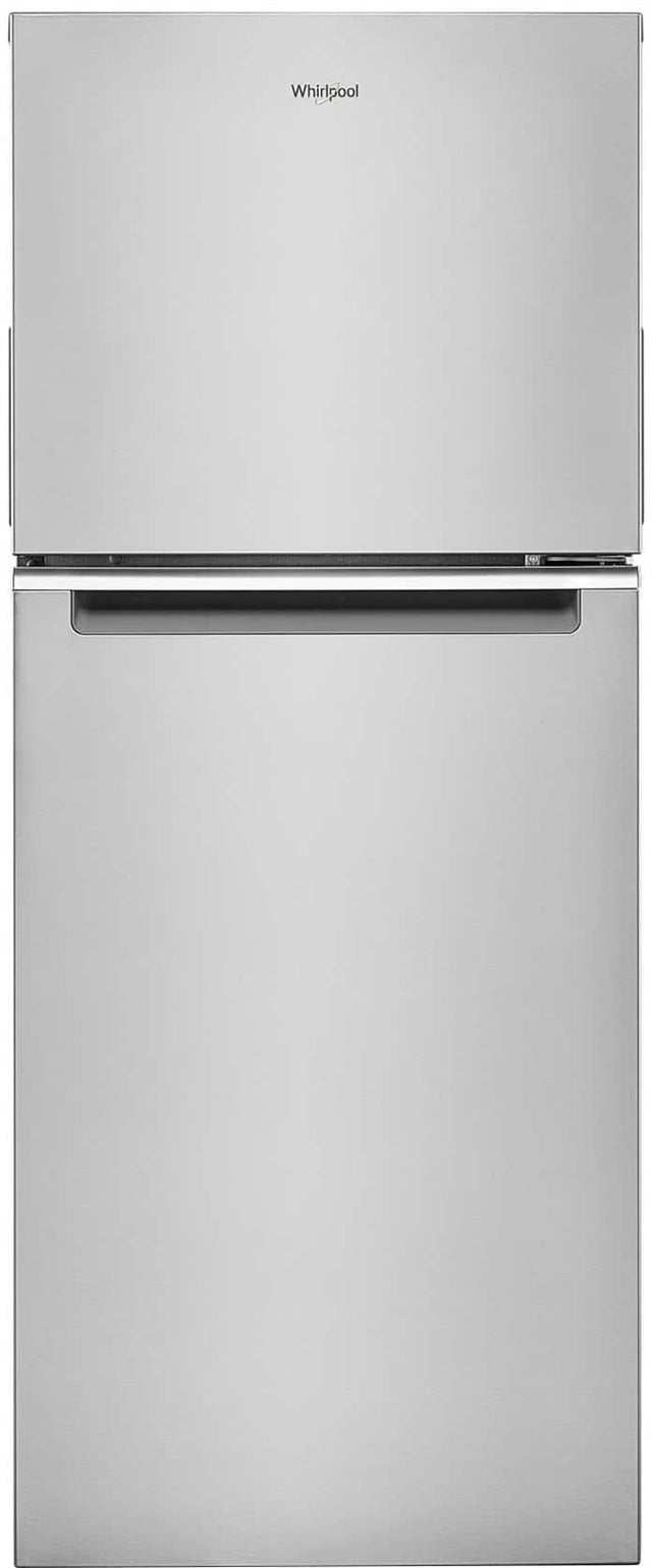 Front. Whirlpool - 11.6 Cu. Ft. Top-Freezer Counter-Depth Refrigerator - Stainless Steel.